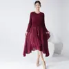 Vestido plisado lujoso y elegante con volantes, ropa para mujer de exportación de comercio exterior transfronterizo europeo y americano, falda larga plisada elegante