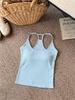 Camisola Racerback Sexy sin Espalda Pure Desire Thread para Mujer, Dulce y Picante Top Base de Una Copa Ajustado Corto para Verano