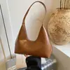 Bolso de piel sintética de alta calidad, nuevo bolso de hombro casual y elegante para mujer, bolso simple para debajo del brazo, bolso de mano de moda, bolso en forma de media luna