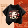 Camiseta de Manga Corta para Niños 2025 Nueva Ropa de Verano para Niños Nazha Top de Media Manga Ropa Occidental de Verano para Niñas