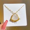 [Acero de titanio] Collar elegante para mujer, cadena de acero con microincrustaciones de cobre, color simple, elegante y elegante, cadena para clavícula.