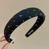 Faixa de cabeça de alta qualidade estilo coreano com aba larga, faixa de cabelo de tricô para outono e inverno, presilha para franja da testa, acessório de cabelo estilo vintage
