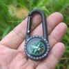 Mosquetón de metal DC25 para camping, multifunción, gancho rápido, brújula, mosquetón de metal, pin norte