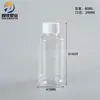 Botella de Plástico Transparente de 80ml Botella Dispensadora de Líquidos Fabricante Botella de Loción de Stock Botella de Química Diaria Tapa de Rosca Botella de Hombro Plano