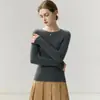Suéter de Cachemir para Mujer Baicaierong Otoño/Invierno 2026, Cuello Redondo, Diseño Versátil, Camisa Base de Punto de Lana