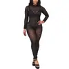 D9588 Amazon Europeo y Americano Más Vendido Ropa de Mujer Sexy Moderna Sexy Transparente Espalda Descubierta Mono de Manga Larga