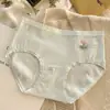Bragas tipo triángulo para mujer de tiro medio con fuelle de algodón puro, estilo japonés para niñas, ropa interior suave, transpirable y sin costuras, modelo nuevo con flores bordadas y propiedades antibacterianas