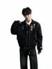 Jaqueta Bomber Bordada Retro Americana Nova Primavera 2026 para Homens e Mulheres, Tendência de Casaco Curto Versátil Casual de Nicho