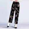 Verão Ice Silk Mulheres Cropped Flor Calças Impresso Praia Home Cool Flower Pants All-match Calças retas Fishtail para Mulheres