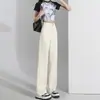 Jeans Rectos Versátiles y Elegantes para Mujer, Nuevos Jeans de Pierna Ancha de Ajuste Delgado Estilo Coreano Ins para Primavera y Otoño