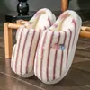 Pantuflas de algodón de invierno para uso en casa, pantuflas peludas cálidas antideslizantes para interior, pantuflas de algodón suaves de felpa para otoño e invierno para mujer
