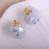 Colar Pingente Pom-Pom Lantejoula Colorida AB 16mm Charme Corrente de Celular Pingente Brincos Acessório DIY Feito à Mão Materiais