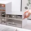 Caja de Almacenamiento Transparente Tipo Cajón para Papelería de Escritorio, Manualidades con Cuentas, Cosméticos y Artículos Varios de Oficina de Escritorio con Múltiples Compartimentos para Organización