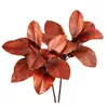 Planta Verde Artificial Hojas de Magnolia, Hojas de Magnolia Artificiales, Hojas Artificiales para Decoración de Bodas, Ramas de Magnolia de Hoja Grande para Decoración Suave, Transfronterizo