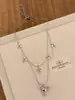 Collar Único de Saturno Multicapa con Perlas, Cadena de Clavícula de Lujo Ligero de Alta Gama, Gargantilla Versátil Dulce y Fresca Personalizada