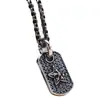 Collar de marca militar de plata de ley 925 moda masculina personalidad retro estrella de cinco puntas colgante masculino accesorios colgante venta al por mayor