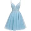 Vestido Corto de Tul Brillante para Homecoming de Amazon Vestido Corto de Encaje para Prom Vestido de Cóctel para Adolescentes Femenino
