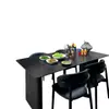Mesa de Jantar e Cadeiras Minimalistas Pretas Foscas Ardósia Marca Combinação Pequeno Apartamento Luxo Leve Casa para Alugar Mesa de Jantar Retangular