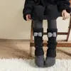 Botas y Calcetines de Algodón para Niñas con Lazos, Calcetines con Puño Estilo Bosque, Calcetines Gruesos de Lana Tejida Cálidos para Pantorrilla, Otoño e Invierno