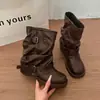 Botines cortos súper populares para mujer 2026, modernos, de primavera y otoño, nuevos botines de media caña con tacón alto grueso, botas de jinete adelgazantes
