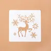 Regla de encaje decorativo navideño dibujos animados diy álbum de fotos material hecho a mano plantilla de dibujo hueca papelería para cuenta de mano