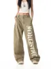 Pantalones Cargo de Estilo Retro Americano con Diseño de Chica Picante Estampados para Mujer, Sueltos con Estampado de Letras, Casual de Moda, Denim, Pierna Ancha, Largos