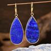 Pendientes Colgantes Geométricos Populares Europeos y Americanos de Lapislázuli para Mujer, Joyería para Orejas de Lujo Ligero de Gama Alta, Venta al por Mayor