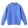 Nuevos Suéteres de Lana Pura Otoño e Invierno para Niños y Niñas, Nuevos Suéteres de Lana Tejidos Cálidos Engrosados de Cuello Alto con Hilo de Colores