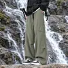 Pantalones de Esquí Impermeables con Forro de Terciopelo para Otoño e Invierno para Hombre, Marca de Moda, Pantalones Cargo Rectos Holgados para Exteriores, Pantalones Casuales Gruesos