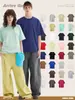 Camiseta de Algodón de 260g para Hombre, Edición Grande de Moda Nacional, Estilo Hombro, Juvenil, Ocio, Deportes, Holgada, Manga Corta, Pesada