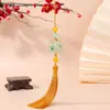 Novo pingente de borla de coelho de jade begônia estilo chinês, acessório DIY, borla estilo Tibete, pequeno acessório de caixa de presente do Festival do Meio do Outono