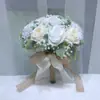 192 Noiva Mori Casamento Flor Simulação Rosa Laço Borla buquê Casamento Adereços para Fotos de Casamento