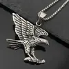 Acero de titanio moda dominante masculino águila pájaro colgante venta caliente retro hacer viejo acero inoxidable collar hombres accesorios de colgante