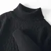 Nuevo Suéter de Lana de Cuello Alto para Hombre Color Sólido Talla Grande Suéter de Punto de Cachemira Engrosado Suéter Básico en Stock para Venta al Por Mayor