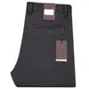 Pantalones Gruesos Cálidos de Otoño e Invierno para Hombre Fibra de Poliéster Cintura Alta Elástica Rectos Sarga Pantalones Casuales de Negocio para Hombre