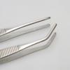 Pinzas de Acero Inoxidable 304 Engrosadas Codo Recto Dientes Rectos Pinza para Gasas Bolos Acolchados Equipo de Pesca Barra de Paisajismo Pinza de Cocina para Barbacoa