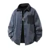 81009 Chaqueta Suministro Exclusivo Transfronterizo Talla Europea Primavera y Otoño Chaqueta Lavada con Efecto Desgastado Retro Americano para Hombre Color Bloqueado Solapa Ancha