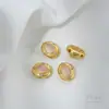 Color Dorado Mate Conservador de Color Perla Incrustada Antigua Ojo de Gato Ópalo Lunar Flor Geométrica Forma de Trébol de Cuatro Hojas Cuentas Espaciadoras Accesorios para Manualidades