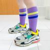 Z207 Calcetines para Niños Venta al Mayoreo Solo un Calcetín Infantil Trendy Primavera y Otoño Calcetines de Media Caña Rayados de Doble Aguja Algodón Calcetines para Niños y Niñas