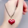 Pingente Muru Imitação Areia Roxa Dourada Coração de Cinábrio para Homens e Mulheres, Pingente de Cabacinha Cinco Bênçãos, Corrente de Suéter Feminino Estilo Étnico