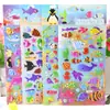 Suministro directo de fábrica rompecabezas de peces de mar educación temprana piel de hibisco pegatinas de burbujas 3D pegatinas para niños pegatinas de recompensa para jardín de infantes
