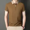 Camiseta informal de color sólido para hombre, nueva camiseta de verano 2024, ligera y madura, transpirable, de manga corta, para negocios de mediana edad.