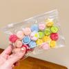20 bolsas de bolas de peluche de otoño e invierno de color caramelo, aros para el pelo que no dañan el cabello, accesorios para el cabello de niños, lazos para bebés, pequeñas bandas de goma con chirrido.