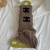 Meias Vintage Largas para Mulheres, Meias de Cano Médio para Outono e Inverno, Emagrecedoras e Quentes, Polainas Versáteis de Tricô Branco de Alta Elasticidade