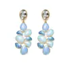 Estilo Ins Pendientes de Acero Inoxidable Esmalte de Color Contrastante Lujo Ligero Temperamento Sensación de Alta Gama Pendientes Largos Irregulares Colgantes Adornos para Orejas