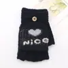 Guantes de Terciopelo Semi-Cristal de Alta Calidad para Invierno para Mujer, con Tapa Superior, Guantes Lindos y Adorables con Forma de Corazón, a Prueba de Frío y Cálidos