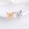 Pulsera de oro de 14 quilates con circonitas engastadas en forma de mariposa con agujero pasante, hecha a mano, con cuentas deslizantes, accesorios de joyería.