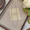 Colar de Pérolas Prateadas Quebradas para Mulheres, Colar de Corrente para Clavícula com Zircônia de Design Exclusivo, Colar de Pérolas Manta Rosa