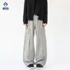Ropa de Hombre Xintang Primavera Nuevo Estilo Casual Ropa de Trabajo Pantalones de Bolsillo Grande Algodón Puro Semi-Elástico Cinturón de Botón Pantalones Largos Versátiles