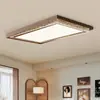 Lámpara de Techo para Sala de Estar Estilo Vintage 2026, Veta de Madera de Nogal Retro, Lámpara Rectangular Simple para Vestíbulo Principal, Paquete Completo de Iluminación para el Hogar